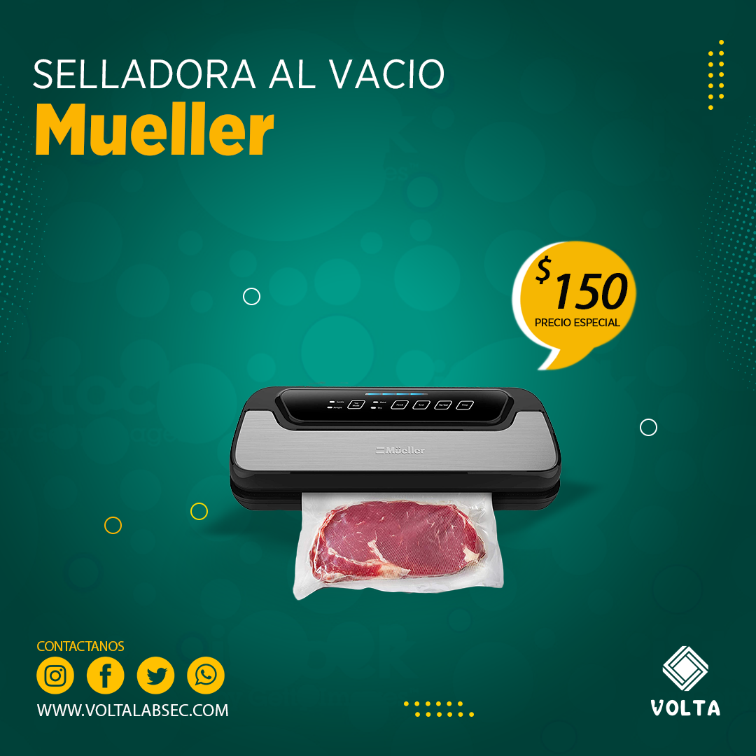  Máquina selladora al vacío de Mueller, Sistema automático de  sellado de aire al vacío para conservación de alimentos con kit de inicio, Diseño compacto, Probado en laboratorio